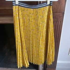 Anthropologie Cervantes Yellow Floral Pleated Skirt 6